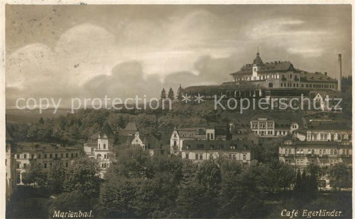 Marienbad Tschechien Boehmen Teilansicht mit Cafe Egerlaender