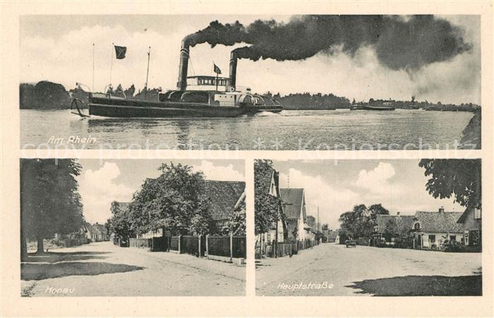 Honau Ortenaukreis Rhein Dampfer Binnenschifffahrt Ortsmotiv Hauptstrasse