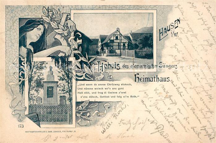 Hausen Wiesental Hebels Heimathaus Denkmal Bueste