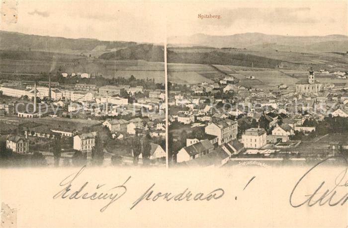 Cerveny Kostelec Panorama Blick nach Spitzberg Erzgebirge