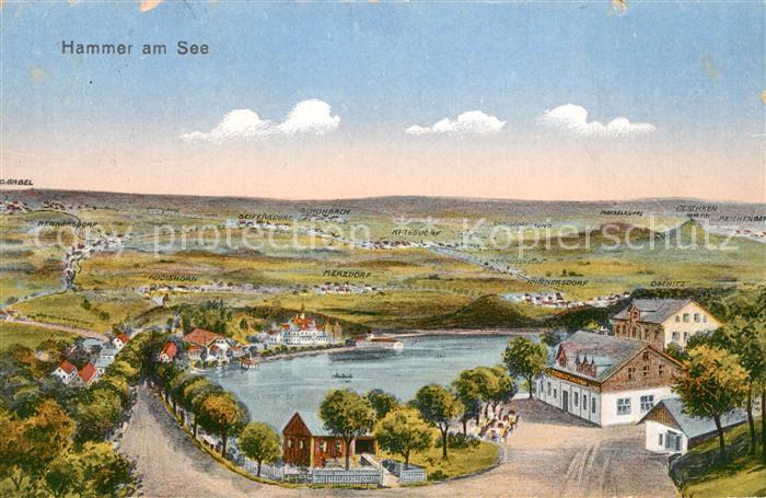 Hammer See Gasthof Zehner Burgruine Dewin Kuenstlerkarte
