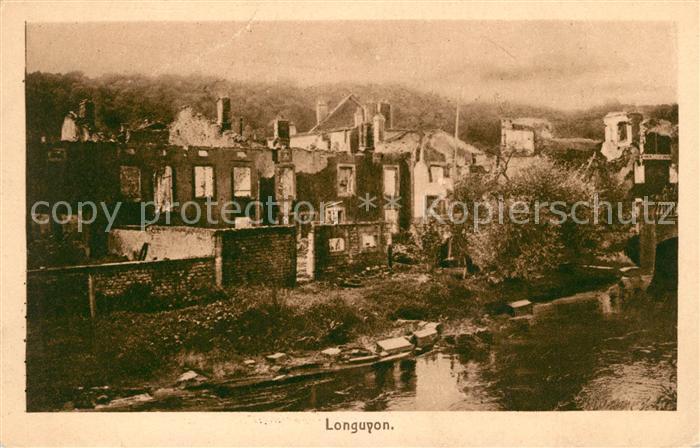 Longuyon Trümmer Ruinen 1. Weltkrieg