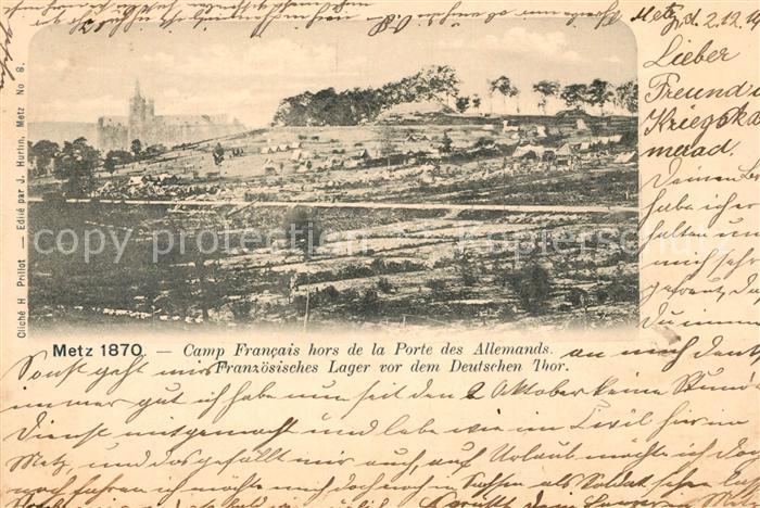 Metz  57 Moselle 1870 Camp Francais hors de la Porte des