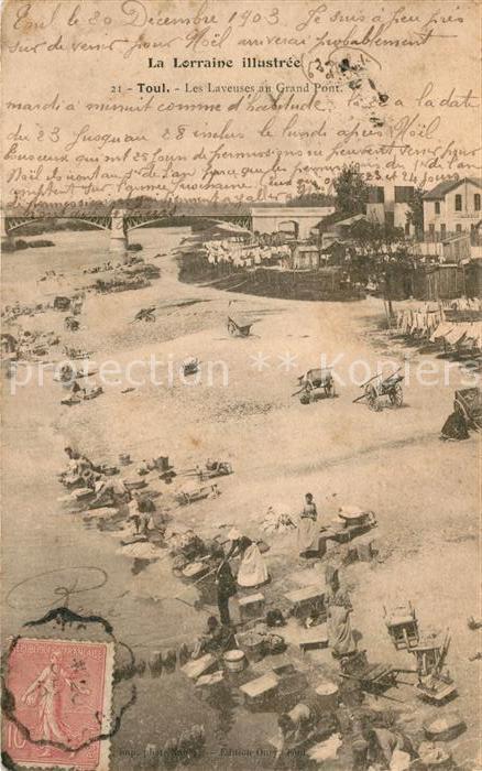 Toul 54 Les Laveuses au Grand Pont Collection La Lorraine illustrée