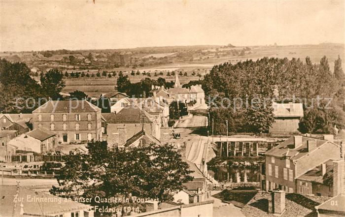 Vouziers Erinnerungskarte an unser Quartier 1. Weltkrieg Feldzug 1914
