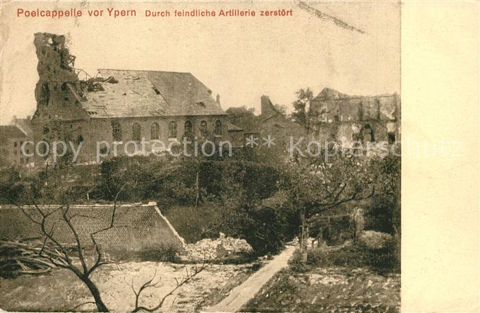 Poelcapelle Poelkapelle Ypern West-Vlaanderen Belgie Durch feindliche Artillerie