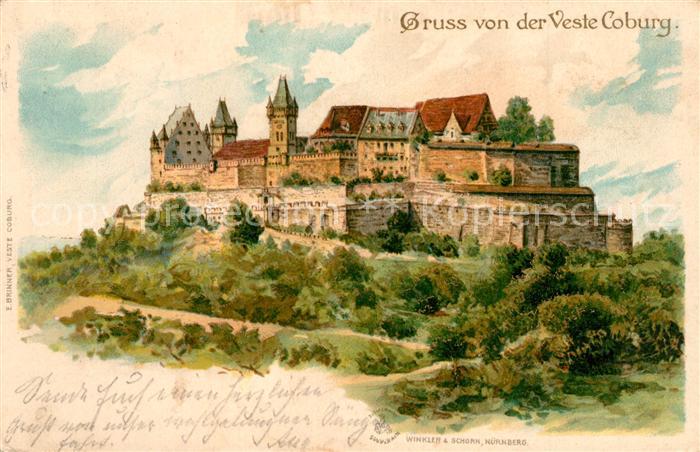 Coburg Bayern Veste Litho
