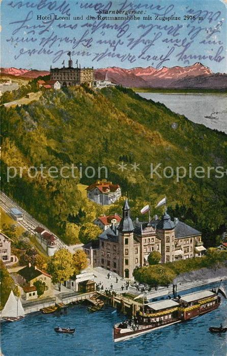 Starnberg Starnbergersee Bayern Hotel Lenni Rottmannshoehe mit Zugspitze Starnbe