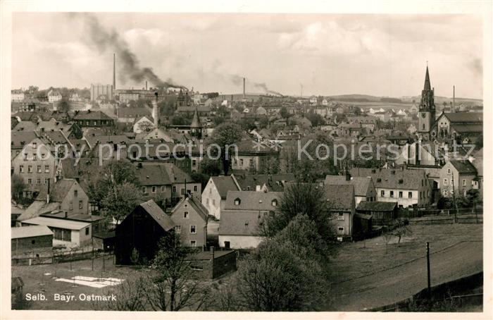 Selb Stadtbild mit Kirche Industrie