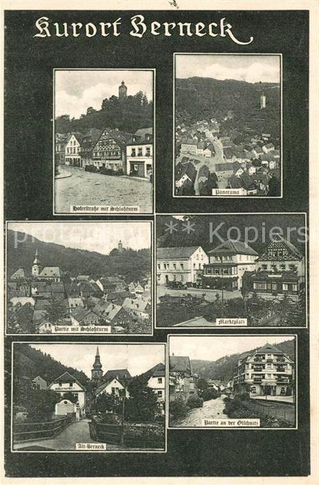 Bad Berneck Panorama Schlossturm Marktplatz Altstadt Partie an der oelschnitz