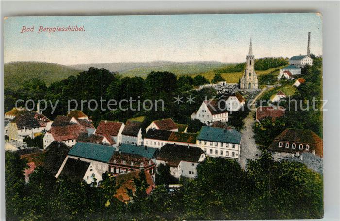 Bad Berggiesshuebel Ortsansicht mit Kirche Feldpost