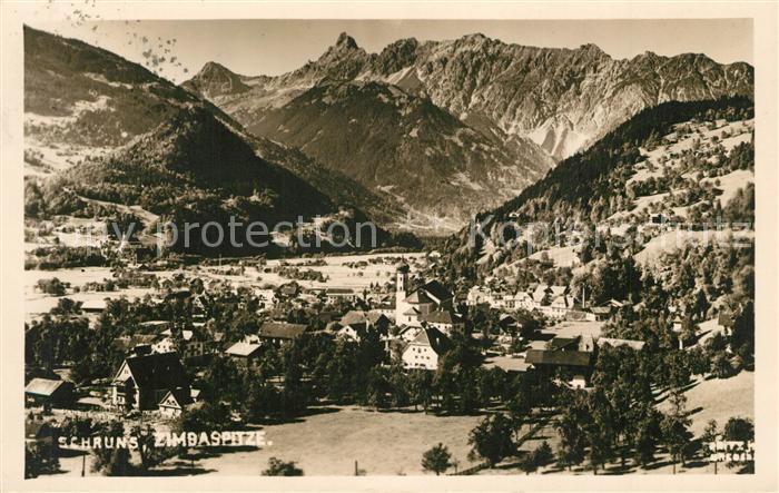 Schruns Vorarlberg Fliegeraufnahme mit Zimbaspitze