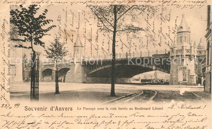 Anvers Antwerpen Passage sous la voie ferree au Boulevard Leopol