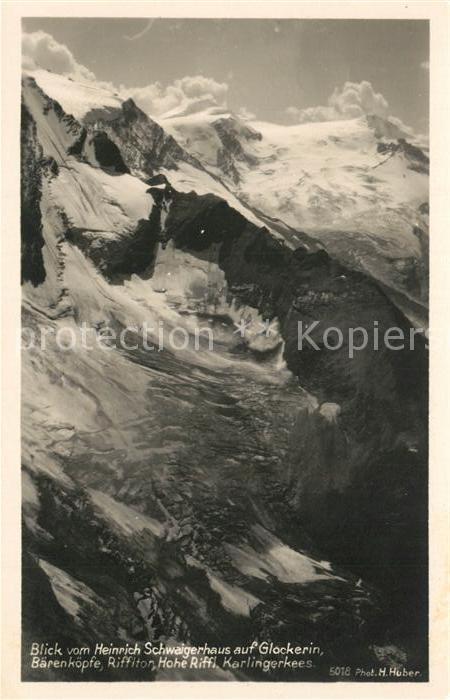 Salzburger Land Blick vom Heinrich Schwaigerhaus Glockerin Baerenkoepfe Hohe Rif