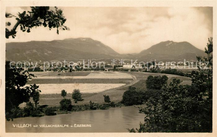 Villach Kaernten mit Villacheralpe und Erzberg