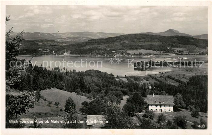 Maiernigg Woerther See Blick von der Alpe auf den See
