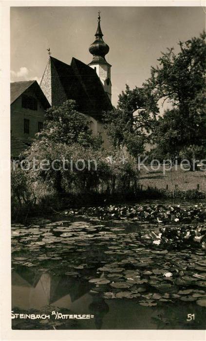 Steinbach Attersee Seerosen Kirche