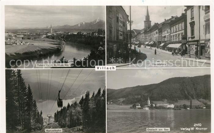 Villach Kaernten Fliegeraufnahme mit Karawanken Hauptplatz Kanzelbahn Ossiach Se