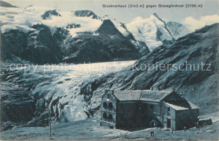 Glocknerhaus gegen Grossglockner mit Gletscher