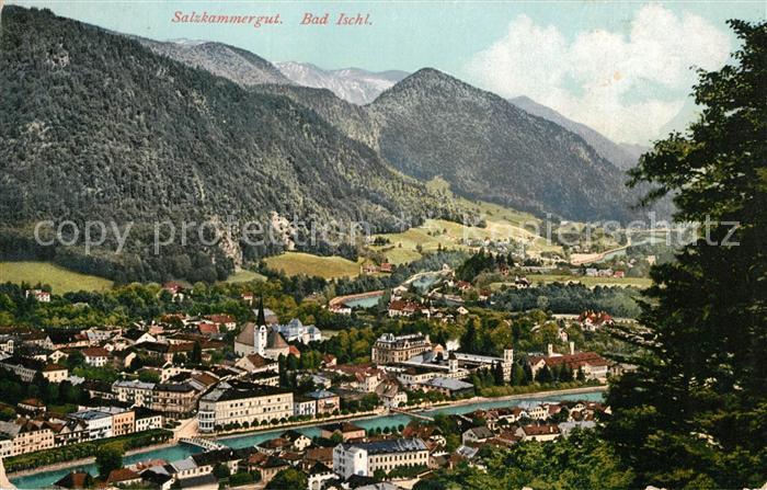 Bad Ischl Salzkammergut Gesamtansicht mit Alpenpanorama