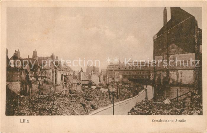 Lille Antwerpen Zerschossene Strasse