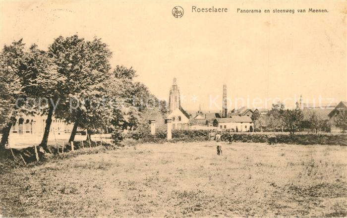 Roeselaere Panorama en steenweg van Meenen