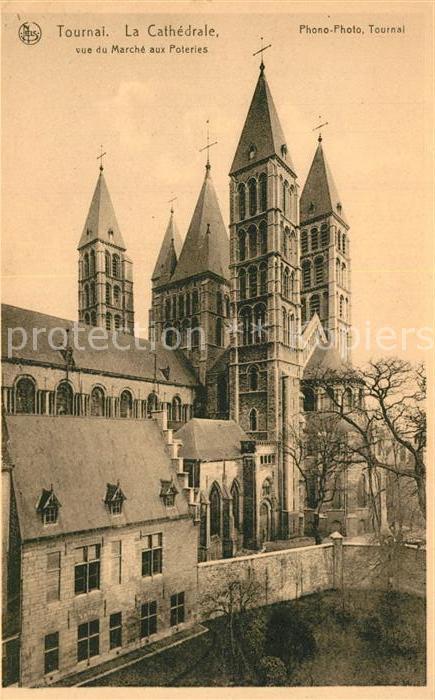 Tournai Hainaut La Cathedrale vue du Marché aux Poteries