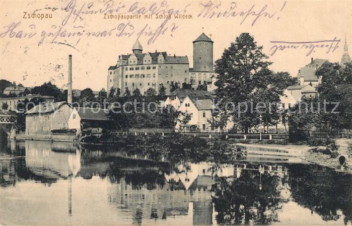 Zschopau Zschopaupartie Schloss Wildeck Bahnpost