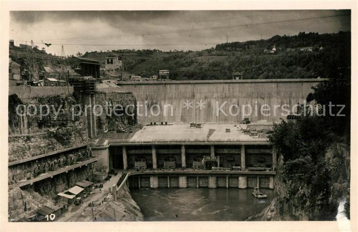 Genissiat l Ain Barrage Evacuation des eaux apres passage dans l Usine