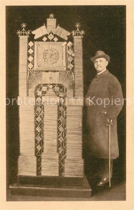 GOSLAR Harz Niedersachsen Kunstuhr aus Strohhalmen August Lehrke Eisenbahner