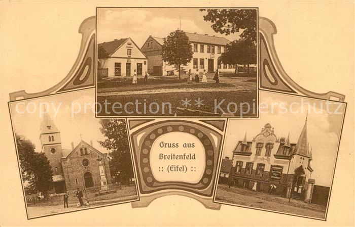 Eifel Region Breitenfeld Kirche Rathaus Stadtansichten