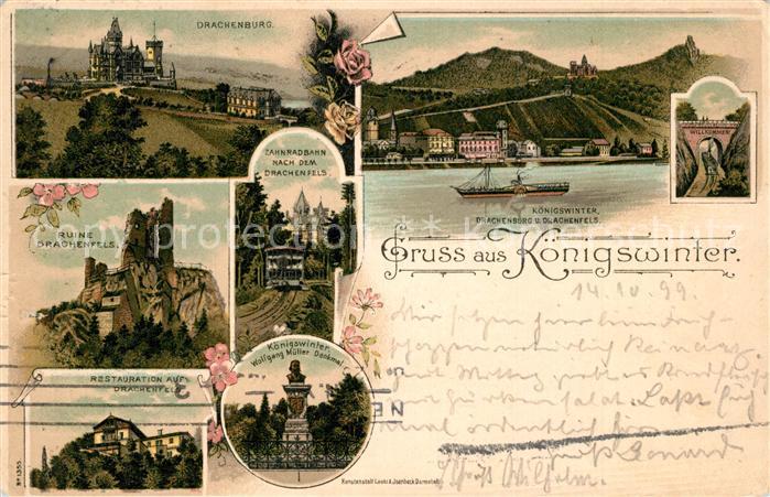 Koenigswinter Drachenburg Ruine Drachenfels Restauration Wolfgang Mueller Denkma