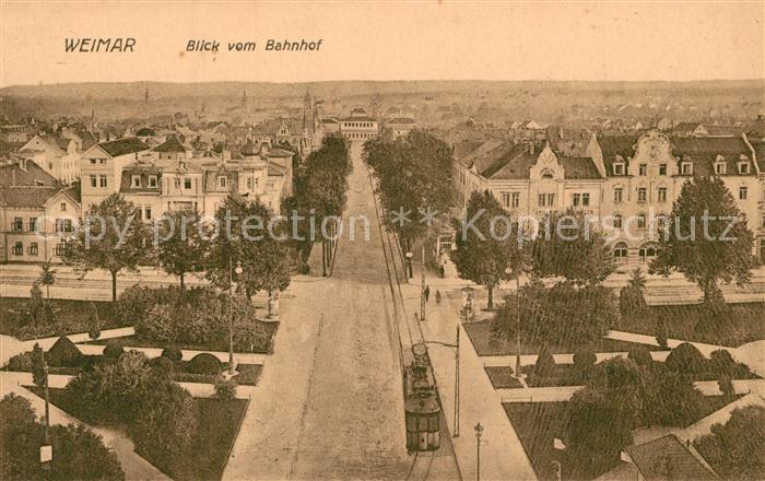 Weimar Thueringen Blick vom Bahnhof