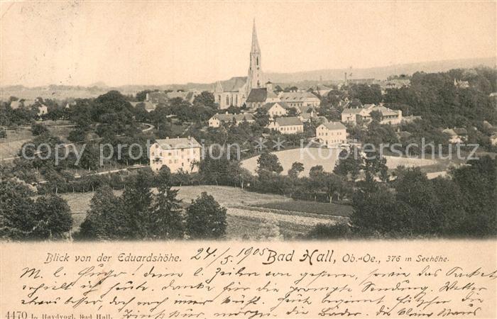 Bad Hall Oberoesterreich Blick von der Eduardshoehe