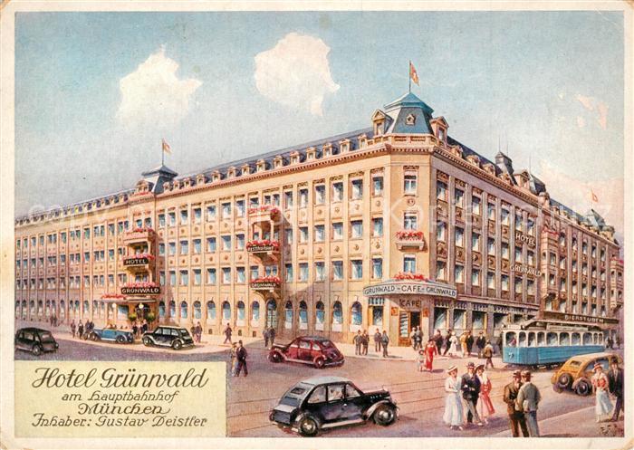 Muenchen Bayern Hotel Gruenwald Kuenstlerkarte