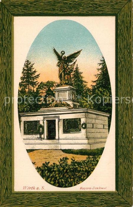 Woerth Sauer Bayern Denkmal Litho Bilderrahmen
