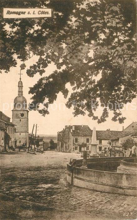 Romagne-sous-les-Cotes Place Fontaine Eglise