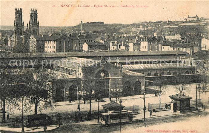 Nancy Lothringen La Gare Eglise Saint Leon Faubourg Stanislas