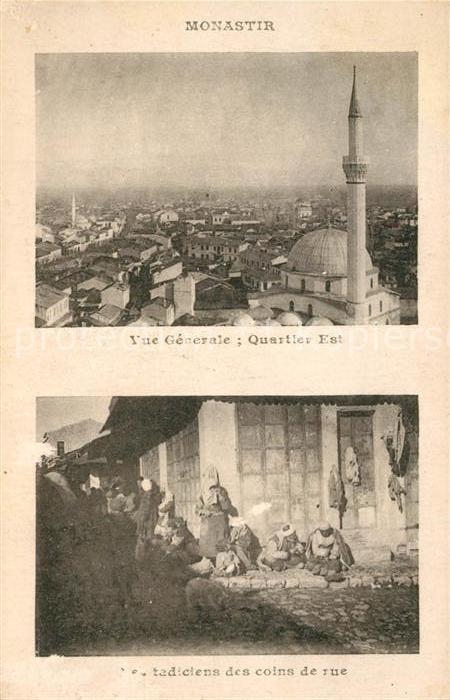 Monastir Stadtpanorama Minarett Strassenpartie