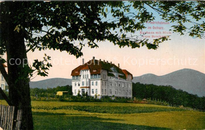 Friedrichsbrunn Harz Kurhaus mit Blick zum Brocken