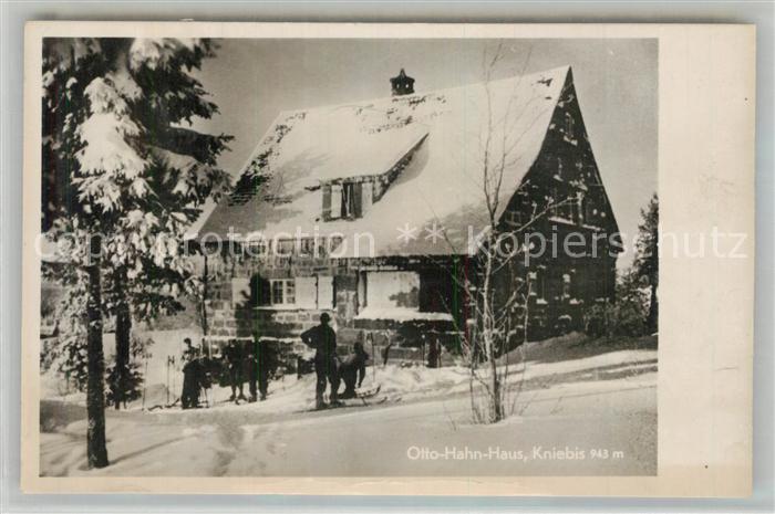 Kniebis Freudenstadt Otto Hahn Haus Skifahrer Kurort Wintersportplatz Schwarzwal