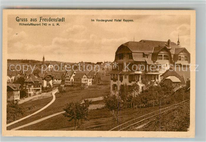 FREUDENSTADT BW Teilansicht mit Kurhaus Hotel Rappen Kurort im Schwarzwald