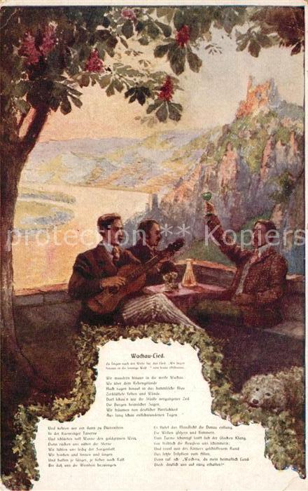 Liederkarte Wachau-Lied Männer Wein Gitarre