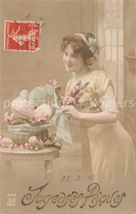 Foto AN Paris (Noyer) Nr. 1043 Ostern Frau Ostereier