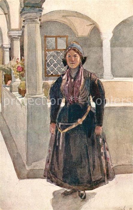 Trachten Oesterreich Rosental Künstlerkarte L. Resch