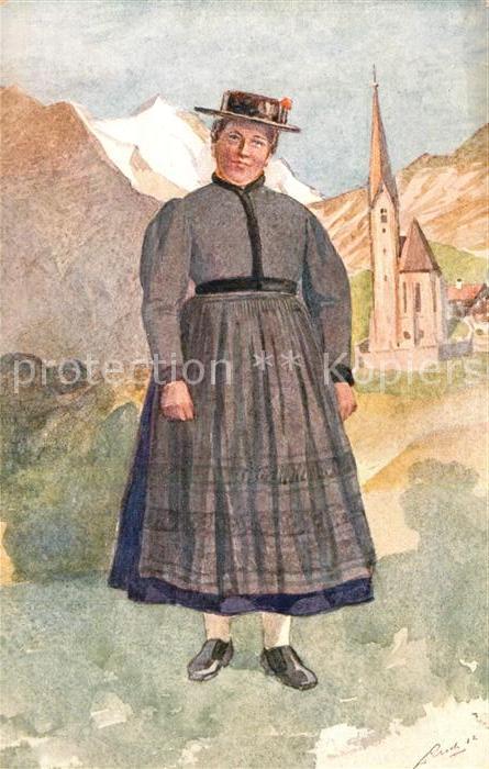 Trachten Oesterreich Heiligenblut Künstlerkarte L. Resch