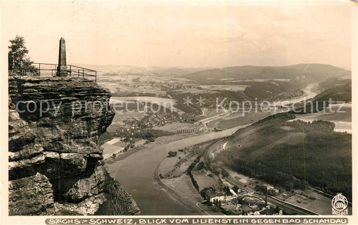 Foto Hahn Nr. 3006 Bad Schandau Blick vom Lilienstein