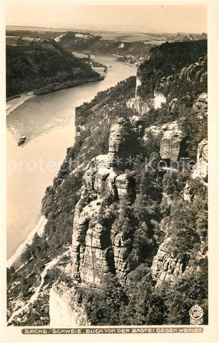 Foto Hahn Nr. 3193 Blick von der Bastei Wehlen