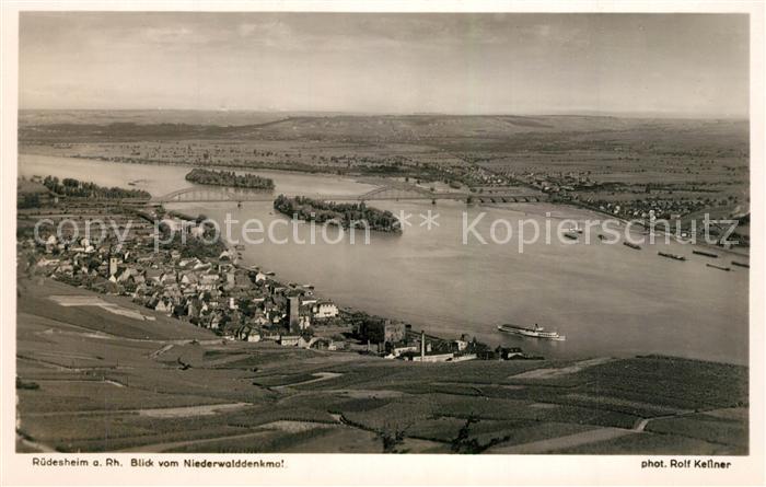 Foto Kellner Rolf Nr. 5221 Rüdesheim Blick vom Niederwalddenk