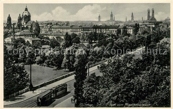 Strassenbahn München Blick vom Maximilianeum